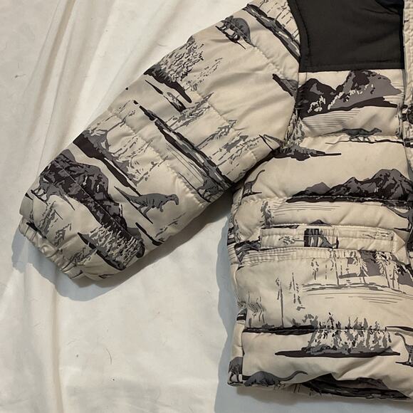 Osh Kosh B’Gosh Dinosaurs Puffer Coat Jacket Boy’s 2T Winter Hood Fleece Lined - Picture 4 of 8